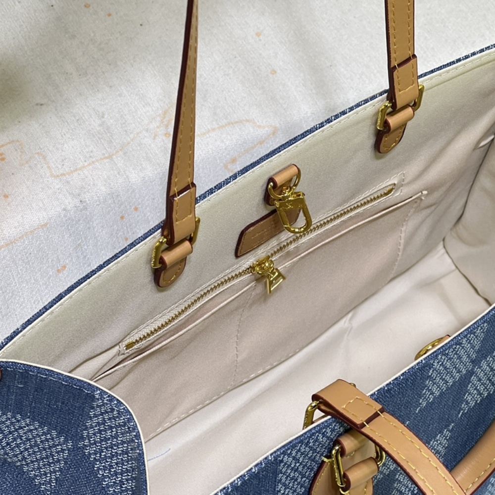 Louis Vuitton On The Go MM Damier Denim Blue 35Cm - Image 9