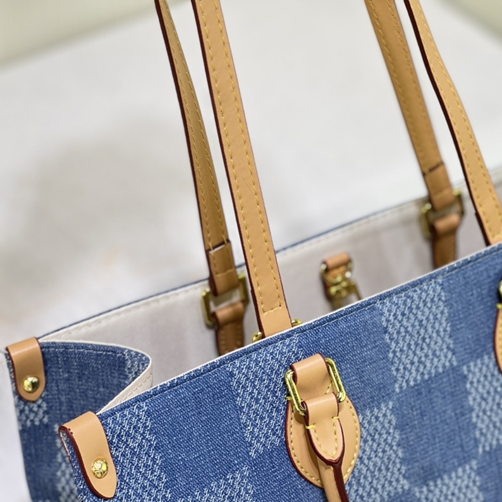 Louis Vuitton On The Go MM Damier Denim Blue 35Cm - Image 8
