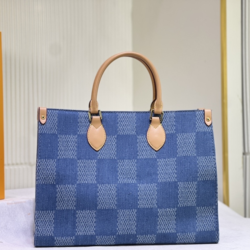 Louis Vuitton On The Go MM Damier Denim Blue 35Cm - Image 5