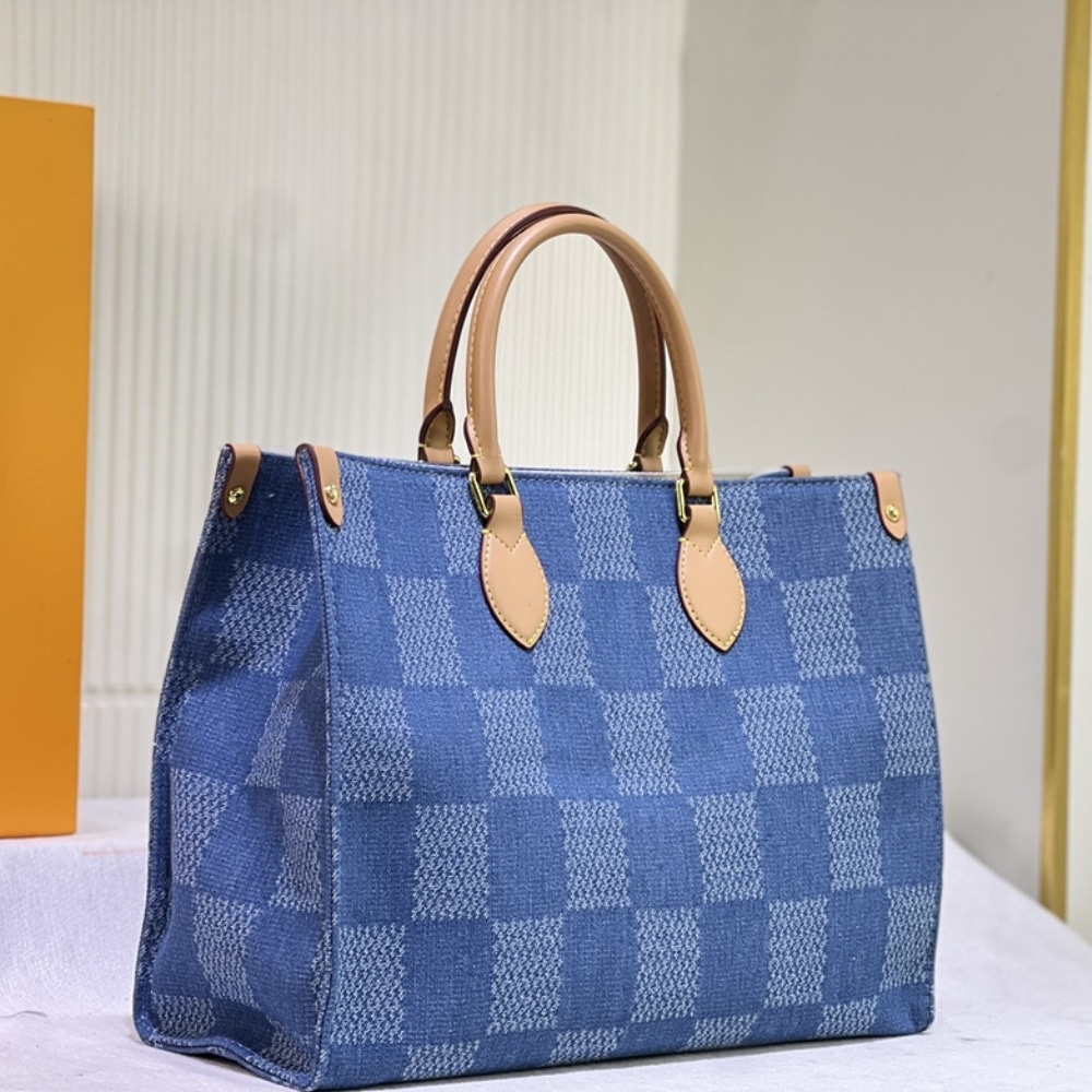 Louis Vuitton On The Go MM Damier Denim Blue 35Cm - Image 3