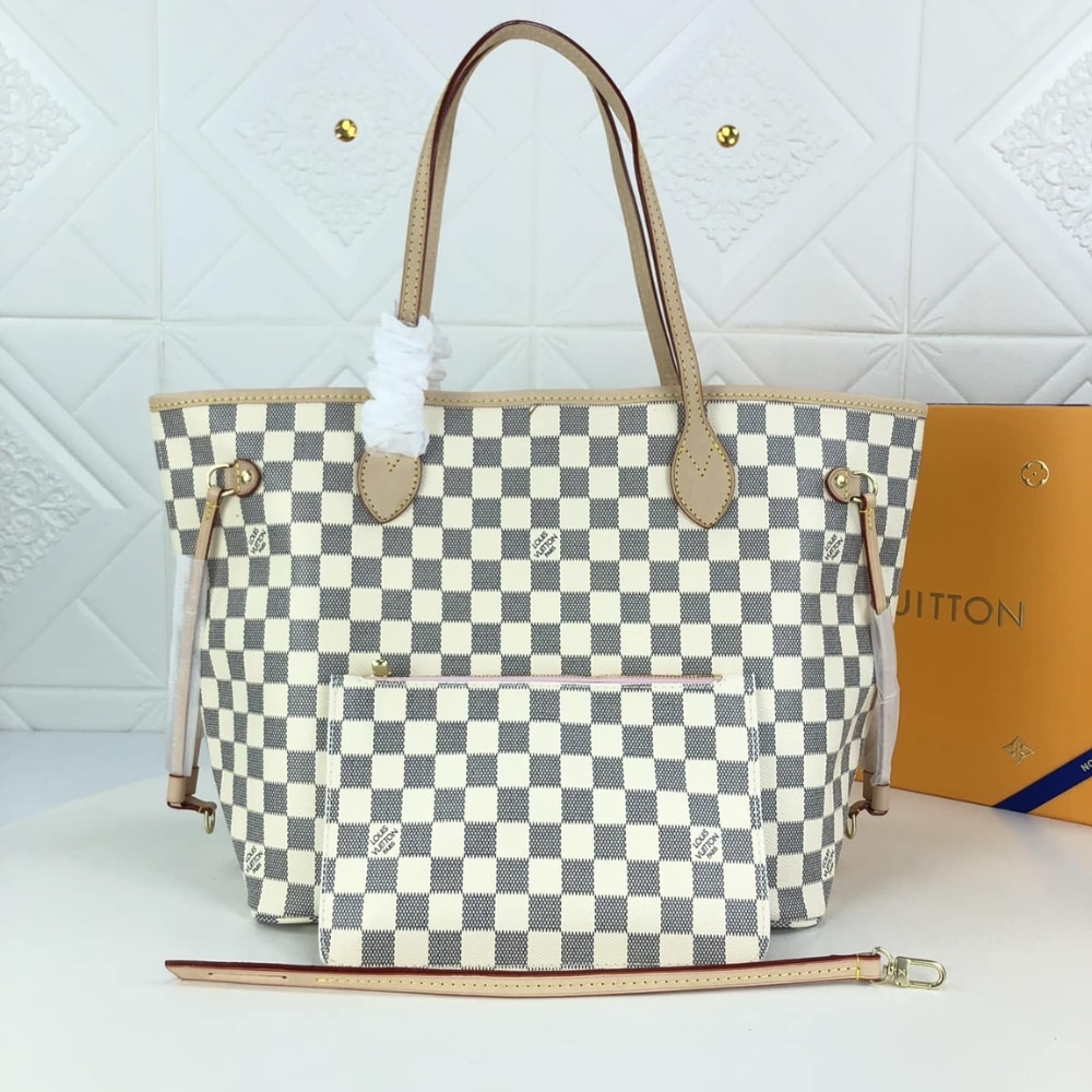 Louis Vuitton Neverfull GM Damier Azur Rose Ballerine Pink 39Cm N40601 - Image 2