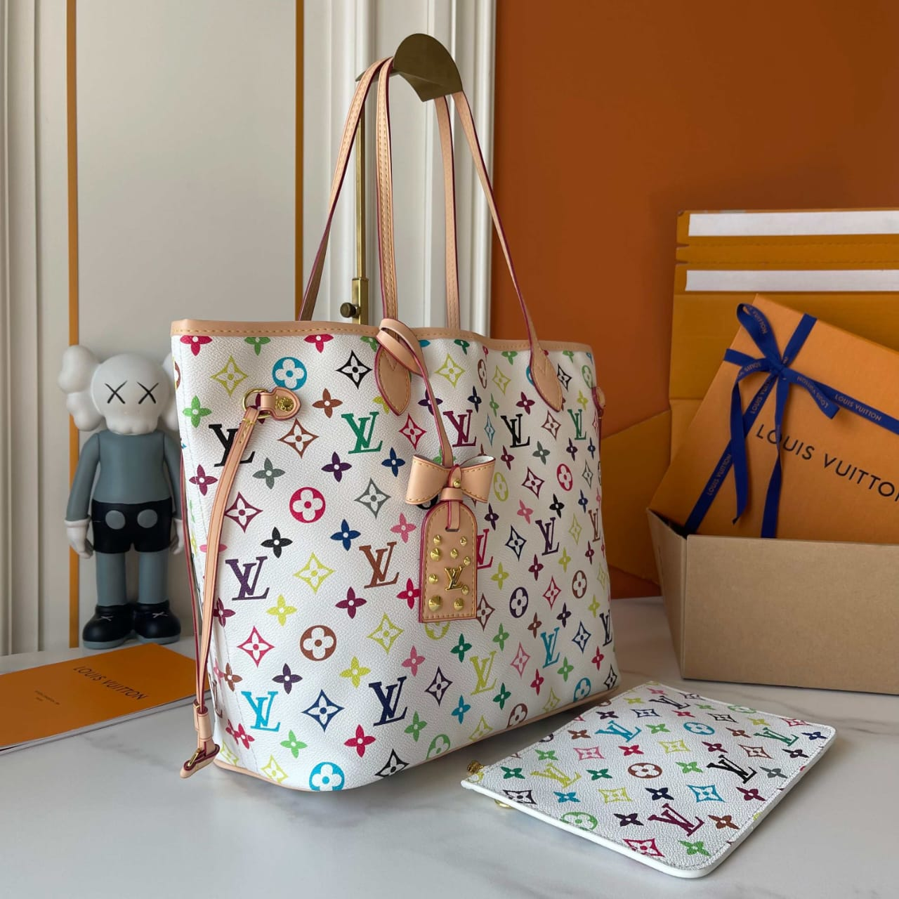 Louis Vuitton x Murakami Neverfull MM Multicolor White 31cm M27787 - Image 3