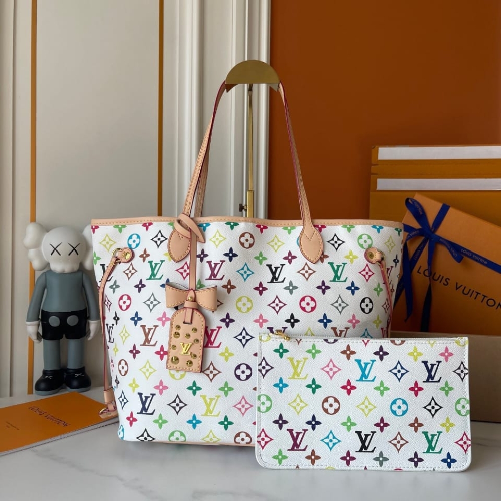 Louis Vuitton x Murakami Neverfull MM Multicolor White 31cm M27787 - Image 4