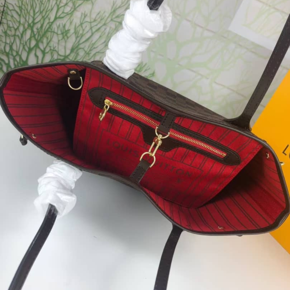 Louis Vuitton Neverfull PM Damier Ebene Cerise Red 29Cm N41359 - Image 7