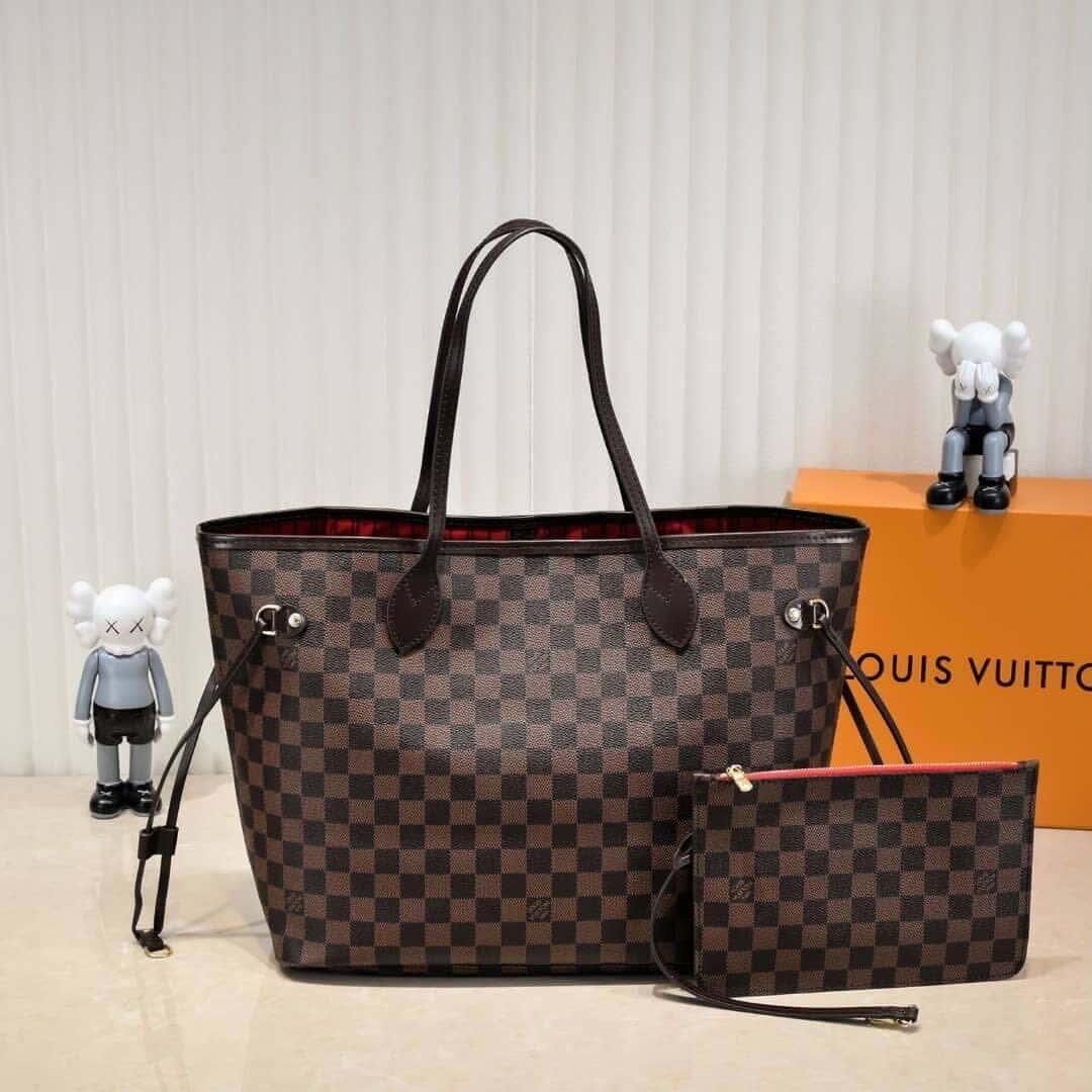Louis Vuitton Neverfull MM Damier Ebene Cerise Red 31Cm N40599 - Image 2