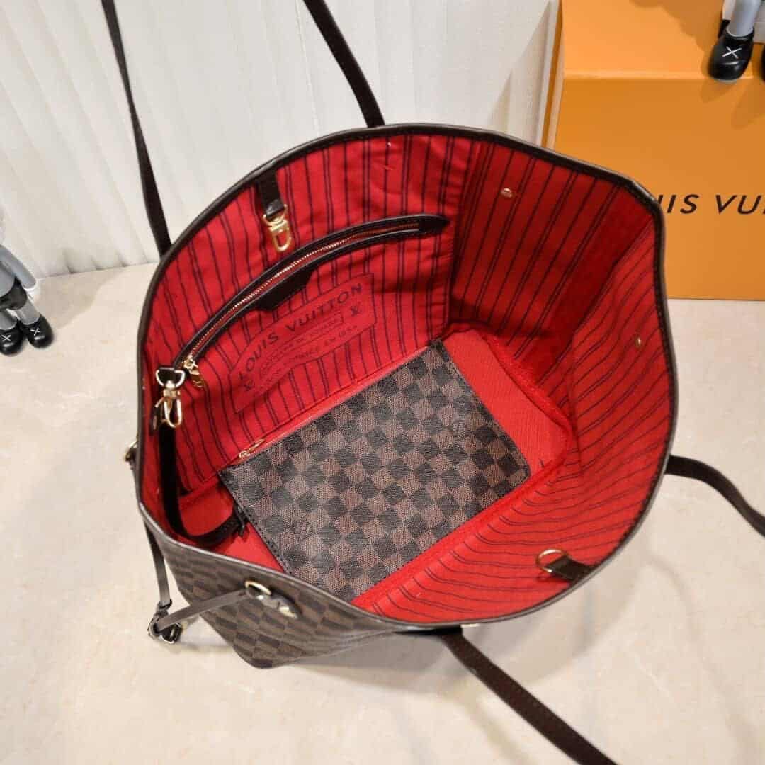 Louis Vuitton Neverfull MM Damier Ebene Cerise Red 31Cm N40599 - Image 5