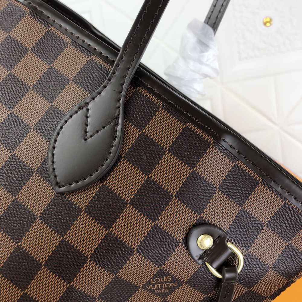 Louis Vuitton Damier Ebene Neverfull MM Brown And Light Pink 32Cm N41603 - Image 8