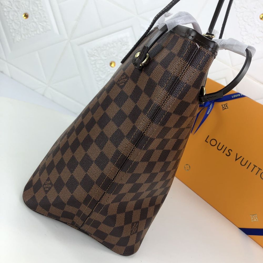 Louis Vuitton Damier Ebene Neverfull MM Brown And Light Pink 32Cm N41603 - Image 4