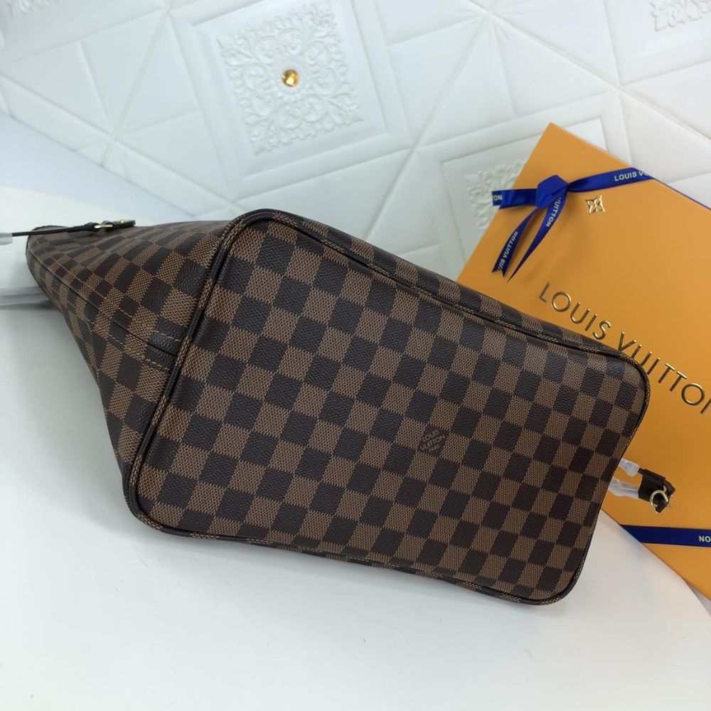 Louis Vuitton Damier Ebene Neverfull MM Brown And Light Pink 32Cm N41603 - Image 3