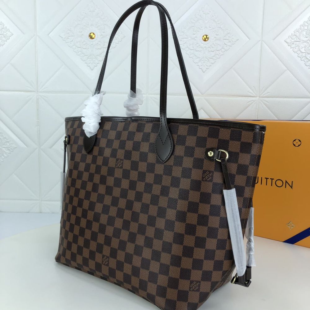 Louis Vuitton Damier Ebene Neverfull MM Brown And Light Pink 32Cm N41603 - Image 2