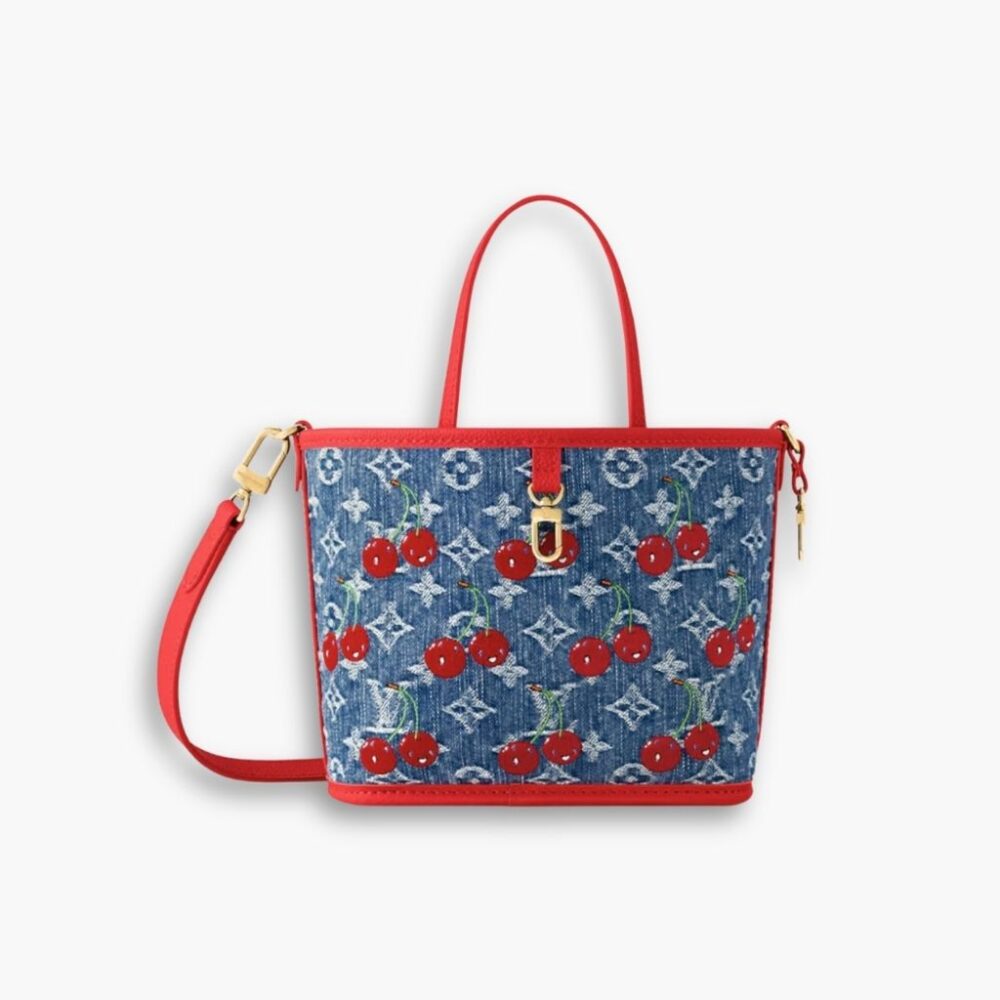 Louis Vuitton X Takashi Murakami Neverfull Inside Out BB Denim Blue 26Cm M14997